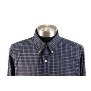 Polo Ralph Lauren Long Sleeve‎ Plaid Blue Fit Shirt size Large